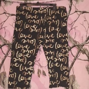 Black and Gold love leggings